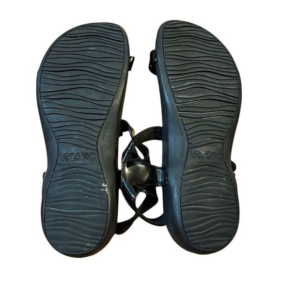 Vionic Adriane Sandal Black Patent Adjustable Straps Size 8 Women’s - Picture 2 of 6